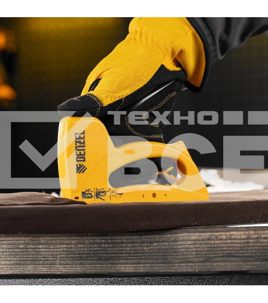 Степлер пластиковый Denzel скобы в комплекте, тип 53, 6-10 мм