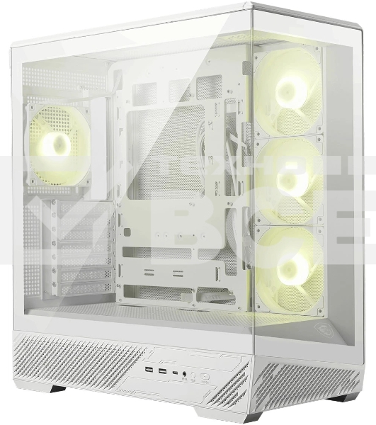 Компьютерный корпус MSI MAG PANO 130R PZ White 2xUSB 3.2 Gen 1, 1xUSB 3.2 Gen2 Type-C, 3x120мм ARGB Reverse Blade Fan, 1x120мм ARGB Fan, 1 to 3 Fan PWM Splitter, Tempered Glass Window
