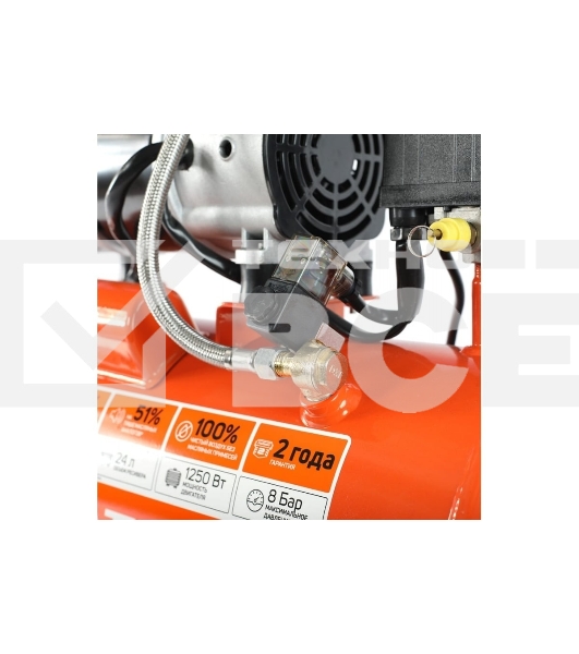 Компрессор поршневой безмасляный Patriot WO 24-220, 200 л/мин, 8 бар, 1250 Вт, 24 л, быстросъемный 1/4'