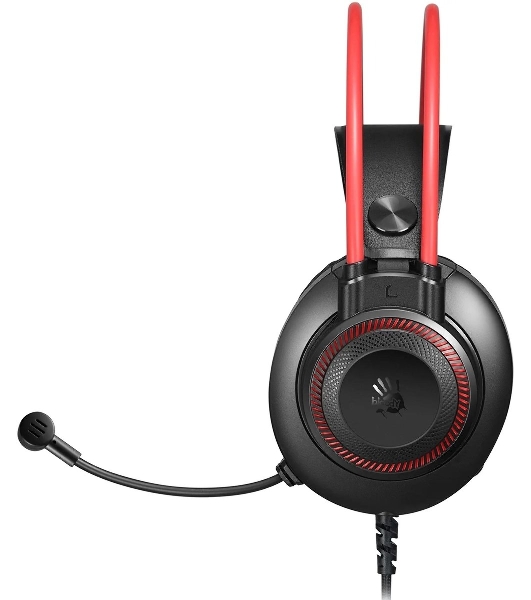 Гарнитура Bloody G200 чёрный-красный, проводная, 3.5 мм, подсветка