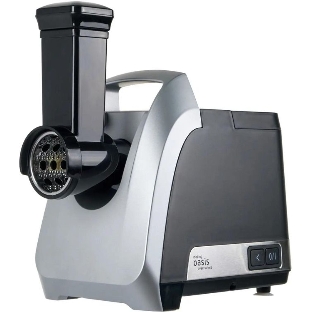 Мясорубка электрическая Oasis MG-TK3 серебряный, 2000 Вт, 2.5 кг/мин, реверс, защита от перегрузки, металлический лоток, насадки - 5