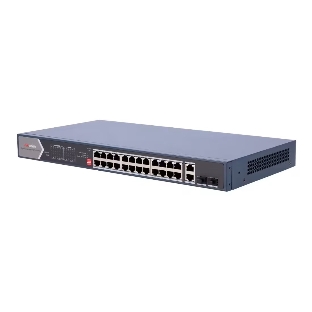 Коммутатор Hikvision DS-3E0528HP-E, 24×1 Гбит/с PoE+ + 2×1 Гбит/с + 2×1 Гбит/с SFP, неуправляемый