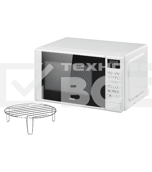 Микроволновая печь BBK 20MWG-735S/W белый, 20 л, 700 Вт, переключатели - сенсор