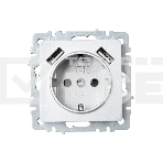 Розетка 1-местная IEK BRITE РЮш10-2-БрА (BR-R14-16-U21-D31-K47) с заземлением, с защитными шторками, 16А, с USB A+A 5В 3,1А, алюминий, фото4