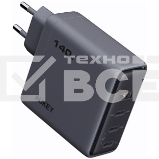 Сетевое зарядное устройство Aukey Comet Mix 140W 3C+A  серый
