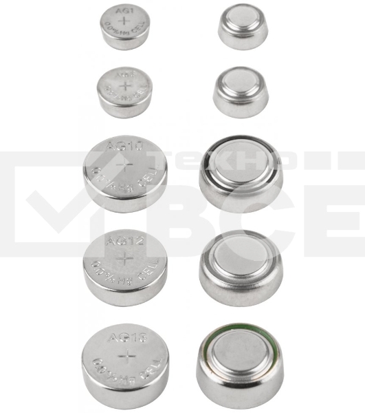 Батарейка щелочная, тип AG1*2 шт, AG3*2 шт, AG10*2 шт, AG12*2 шт, AG13*4 шт