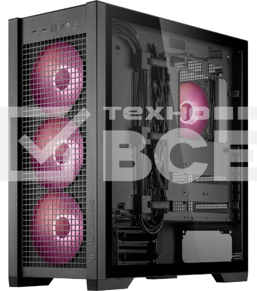 Компьютерный корпус ASUS TUF GAMING GT302 TG ARGb черный (90DC00I0-B19000) GT302/ARGb FANS/BLK
