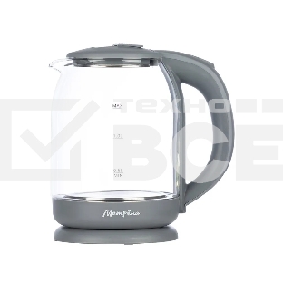 Чайник электрический МАТРЕНА MA-007 1.8 л,стекло/пластик, серый (105225)