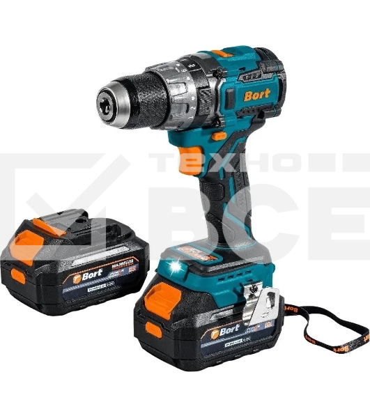 Дрель-шуруповерт Bort BAB-21U, Аккумуляторная, 21В, 2 АКБ, Кейс