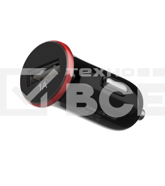 Автомобильное зарядное устройство Maxvi CCM-101BR USB 1А черно-красный