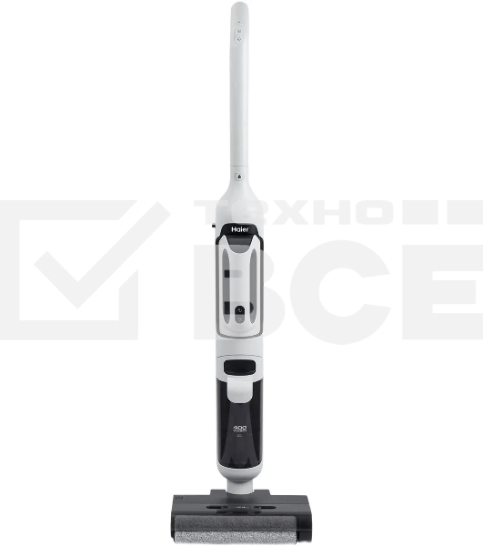 Пылесос вертикальный моющий Haier HWND Q1 белый/черный, питание от аккумулятора, 150 Вт, уборка сухая/влажная, пылесборник 0.4 л
