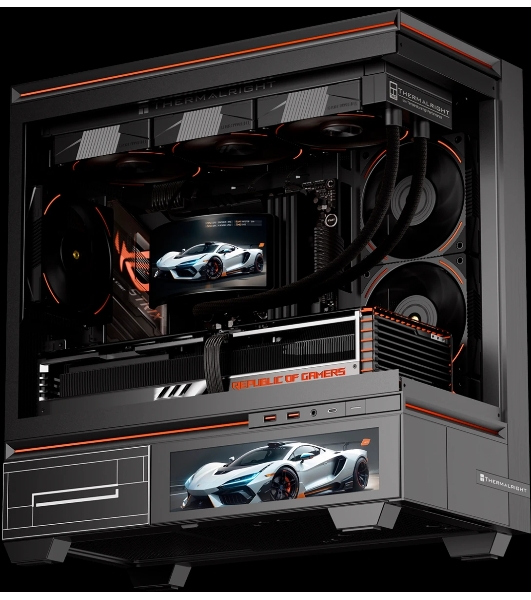 Водяное охлаждение для процессора Thermalright Rainbow Vision 360 Turbo (360mm, LED, Black, ARGB/Fans: 3x120mm, 120.38CFM, 44.7dBA, 3000RPM/Pump height 86mm, 6400RPM, Rad thickness 27mm/S: 1700, 1200, 1851, 115X, 2011, 2066, AM5, AM4)