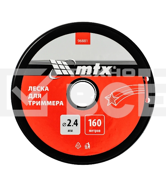 Леска для триммера звезда 2,4 мм х 160 м, на катушке MTX