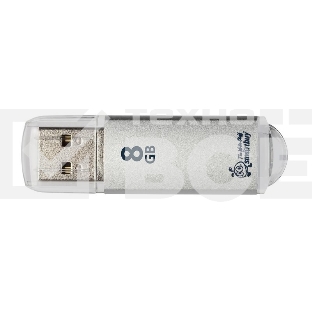 Флеш диск 8Gb USB Drive <USB2.0> Smartbuy V-Cut Silver (SB8GBVC-S)