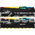 Оперативная память Kingston Fury Beast, DDR5, 32GB (2x16GB), 5600MHz, CL36, с радиаторами, RGB, черный, фото 1