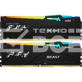 Оперативная память Kingston Fury Beast, DDR5, 32GB (2x16GB), 5600MHz, CL36, с радиаторами, RGB, черный