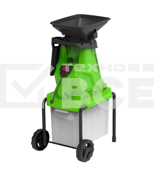 Измельчитель садовый электрический GreenWorks GW-2800SD, 220 В, 2800 Вт с контейнером (2208007)