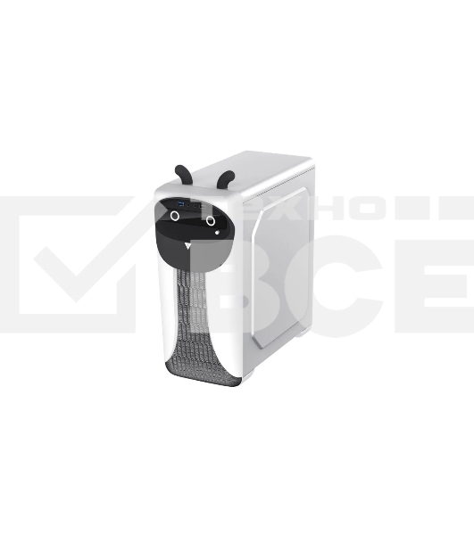 Компьютерный корпус GameMax Cute OWL, без БП (Midi Tower, ., 1*USB3.0 + 2*USB2.0, 2*120мм), Черный/белый