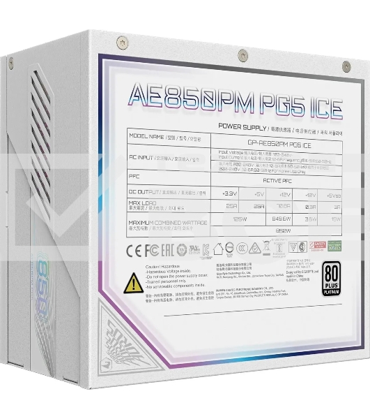 Блок питания Gigabyte ATX 850W GP-AE850PM PG5 ICE Gen.5 80+ platinum (20+4pin) APFC 120mm fan 16xSATA Cab Manag RTL