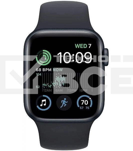 Смарт-часы Apple Watch SE 2024 A2723 44мм OLED корп.темная ночь Sport Band рем.темная ночь разм.брасл.:150-200мм