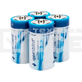 Батарейки щелочные/алкалиновые Gembird GB-LR20-4B, тип D(LR20), 4шт, коробка