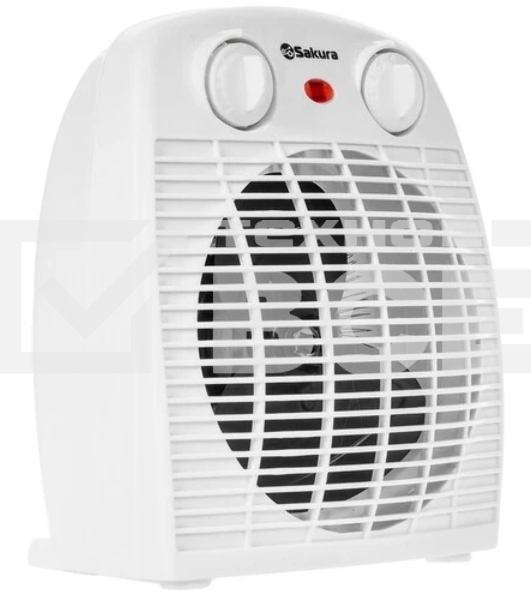 Тепловентилятор Sakura SA-0514W, белый, 2000 Вт, 25 м2, термостат