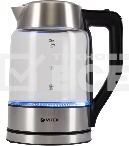 Чайник электрический Vitek VT-7043 1.7л. 2200Вт разноцветный корпус: стекло