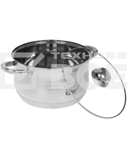 Кастрюля LARA LR02-583 SONATA 24x14,5 см, 6.5 л, нержавеющая сталь, индукция, с крышкой