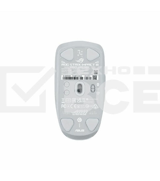 Мышь беспроводная ASUS ROG STRIX IMPACT III WIRELESS, 57g, 2.4GHz RF, Bluetooth, 36K DPI Sensor, 5 Prograммable Button, White