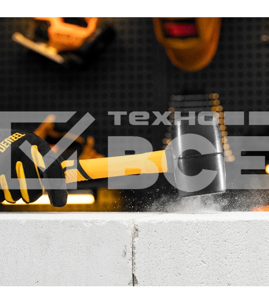 Киянка резиновая Denzel 450 г, черная, фибергласовая рукоятка c TPR покрытием