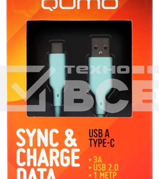 Кабель USB-A to Type-C, silica gel, 1м, 3A, 18W (blue)