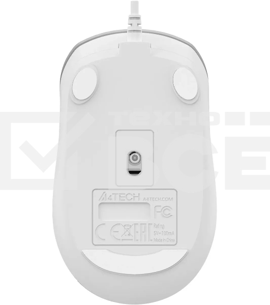Мышь проводная A4Tech Fstyler FM26S серебристый/белый, 1600 dpi, USB, кнопки - 4