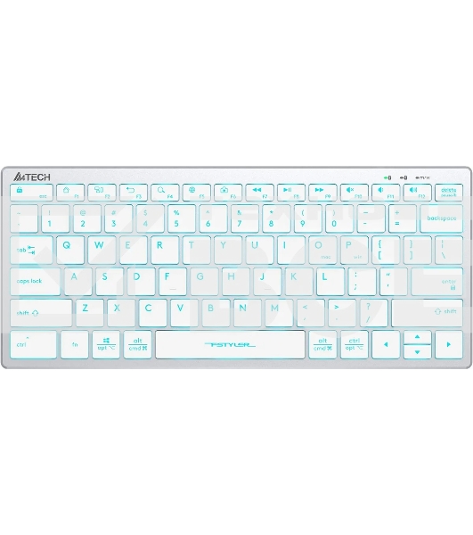 Клавиатура A4Tech Fstyler FX61 проводная, USB, белый/синий