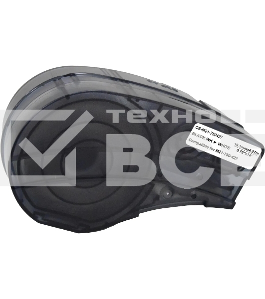Картридж ленточный Cactus CS-M21-750427 черный шрифт, белый фон (19.1 мм, 4.27 м) для BRADY BMP21-PLUS, BMP21-LAB