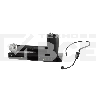 Микрофонная система SHURE BLX1288E/P31-M17 беспроводная, двухканальная, с ручным передатчиком PG58 и гарнитурой PGA31, частота UHF 662-686 МГц
