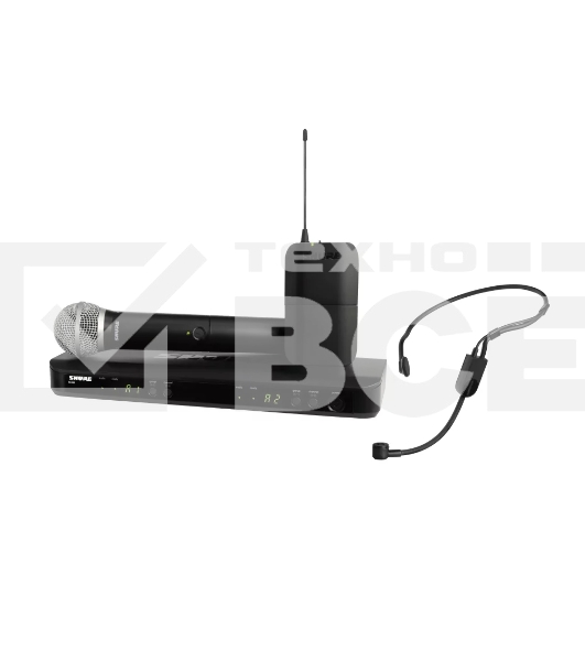 Микрофонная система SHURE BLX1288E/P31-M17 беспроводная, двухканальная, с ручным передатчиком PG58 и гарнитурой PGA31, частота UHF 662-686 МГц