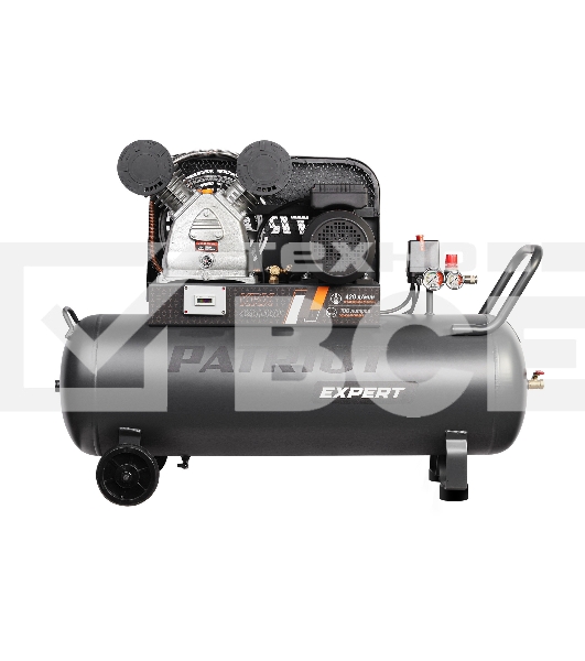 Компрессор PATRIOT KRX 420 L100, поршневой, ременной, масляный, 420 л/мин, 100 л, 10 бар, 2.2 кВт, 230 В