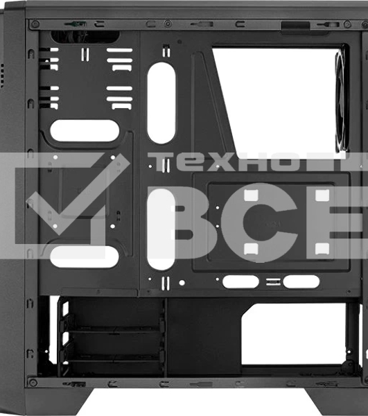 Компьютерный корпус Aerocool / Formula Ore Saturn FRGb-G-BK-v1 (2xUSB, 2xAudio, 0.5 мм,3x120 мм FAN, прозрачная стенка-закаленное стекло, ATX,