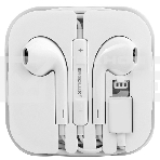 Проводные наушники Ergolux ELX-WHP04-C01 белый, вкладыши, Lightning, встроенный микрофон, фото 1