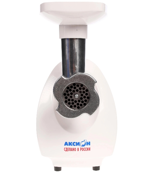 Мясорубка электрическая Аксион М25.01 белый, 1500 Вт, 1.7 кг/мин, защита от перегрузки, насадки - 3
