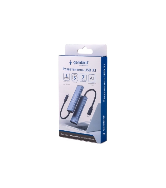 USB-концентратор Gembird UHB-U3P7-02, USB Type-C 3.1, 7хUSB, USB Type-C