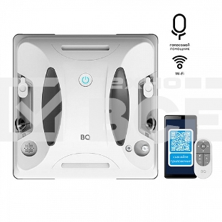 Робот-мойщик окон BQ WR400BC White. Мощность 90 Вт/Объем 2х25мл/Объем емкости для чистящего средства 100мл/Страховочый трос 5м/Параметры электропитания 100-240 В, 50-60 Гц/Дистанционное управление/Уьтразвуковое распыление воды/Сухая и влажная уборка/Для всех видов гладких поверхностей'
