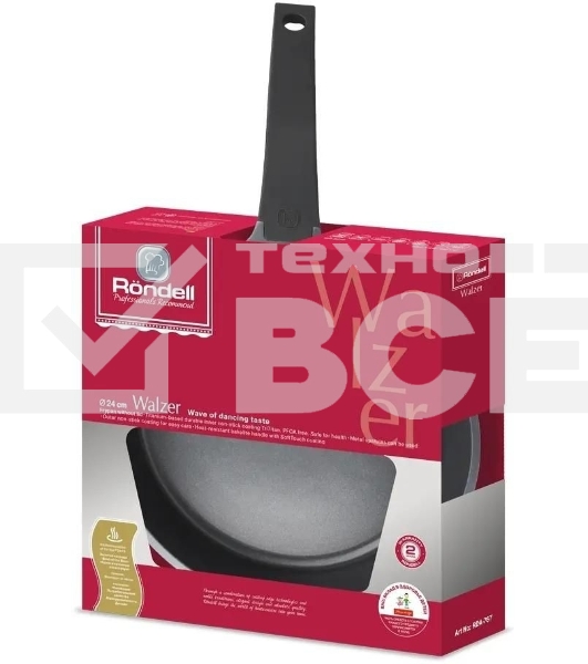Сковорода Rondell Walzer RDA-767, 24см, без крышки, черный