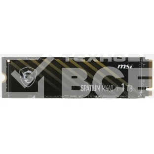 Накопитель SSD MSI SPATIUM M460, 1Tb, M.2 2280, PCIe 4.0 x4, NVMe, R/W 5000/4500