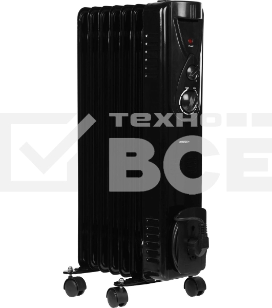 Масляный обогреватель Centek CT-6200 (7 секций) черный, 700/1000/1500Вт, 3 режима, механический термостат