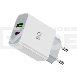 Зарядное устройство BQ Charger 20W2A01 (2 ports Type-C + USB, PD+QC3.0, 20W) белый