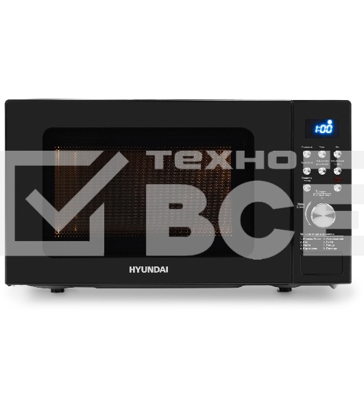 Микроволновая печь Hyundai HYM-D3033 черный, 20 л, 700 Вт, переключатели - кнопки/электронный поворотный механизм