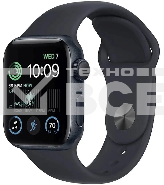 Смарт-часы Apple Watch SE 2024 A2723 44мм OLED корп.темная ночь Sport Band рем.темная ночь разм.брасл.:150-200мм