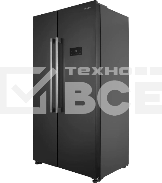 Холодильник Hyundai CS55023F нержавеющая сталь двухкамерный 347/185 л морозилка слева, No Frost, Side by Side