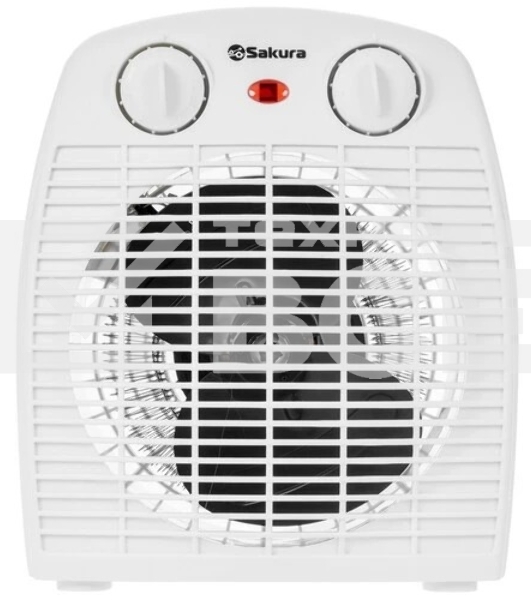 Тепловентилятор Sakura SA-0514W, белый, 2000 Вт, 25 м2, термостат